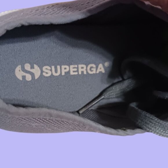 Superga 2750 Cotu Classic Grey Sage Canvas Lace-Up Sneakers Size 9.5 - Picture 11 of 16
